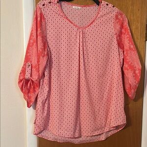 Women's Coral Patterned Top